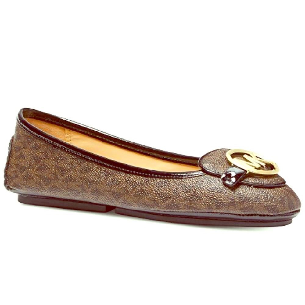 MICHAEL KORS - MK Embossed Fulton Moc Flat Brown